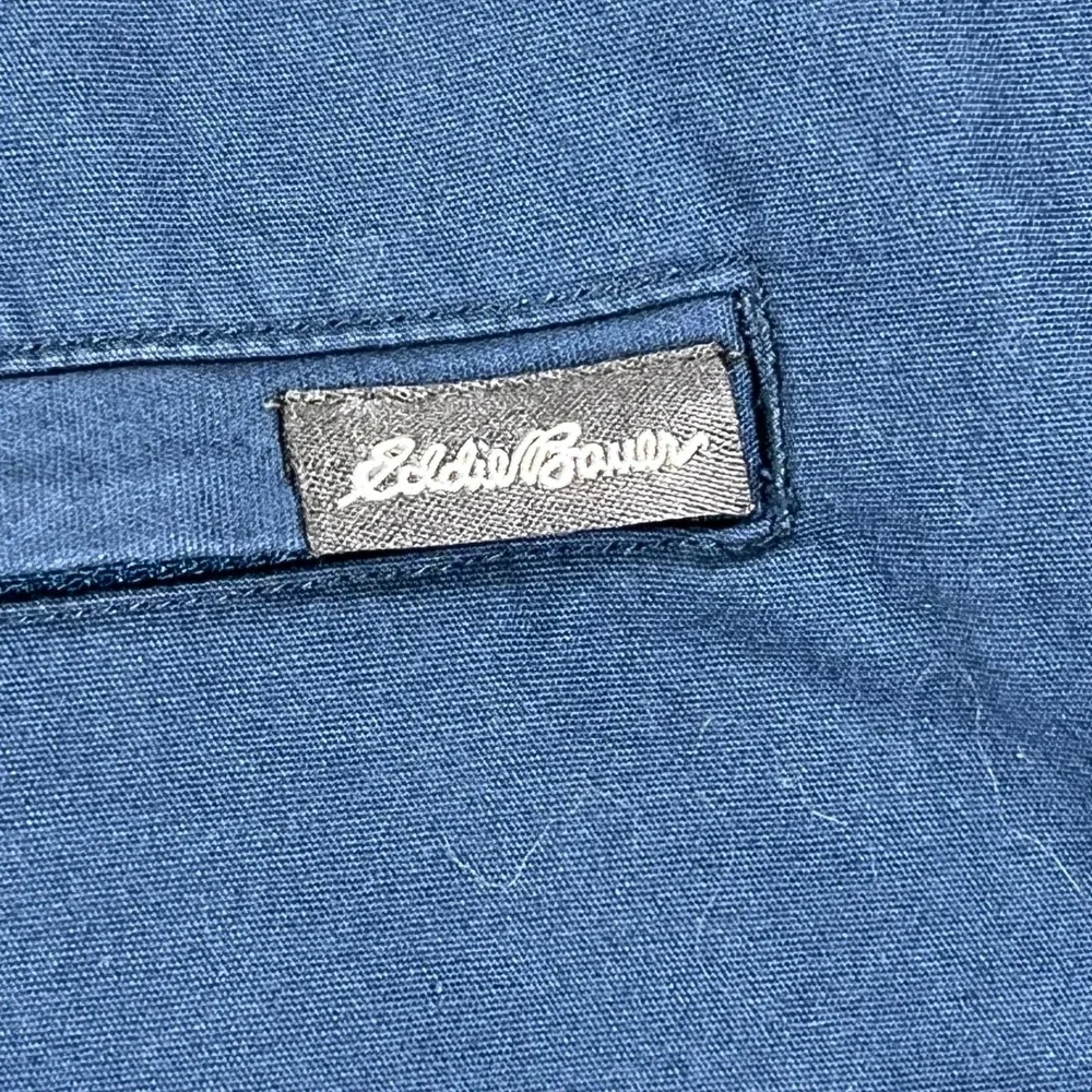 Eddie Bauer Performance Chino Shorts Mens 42 Blue Flat Front Casual Everyday